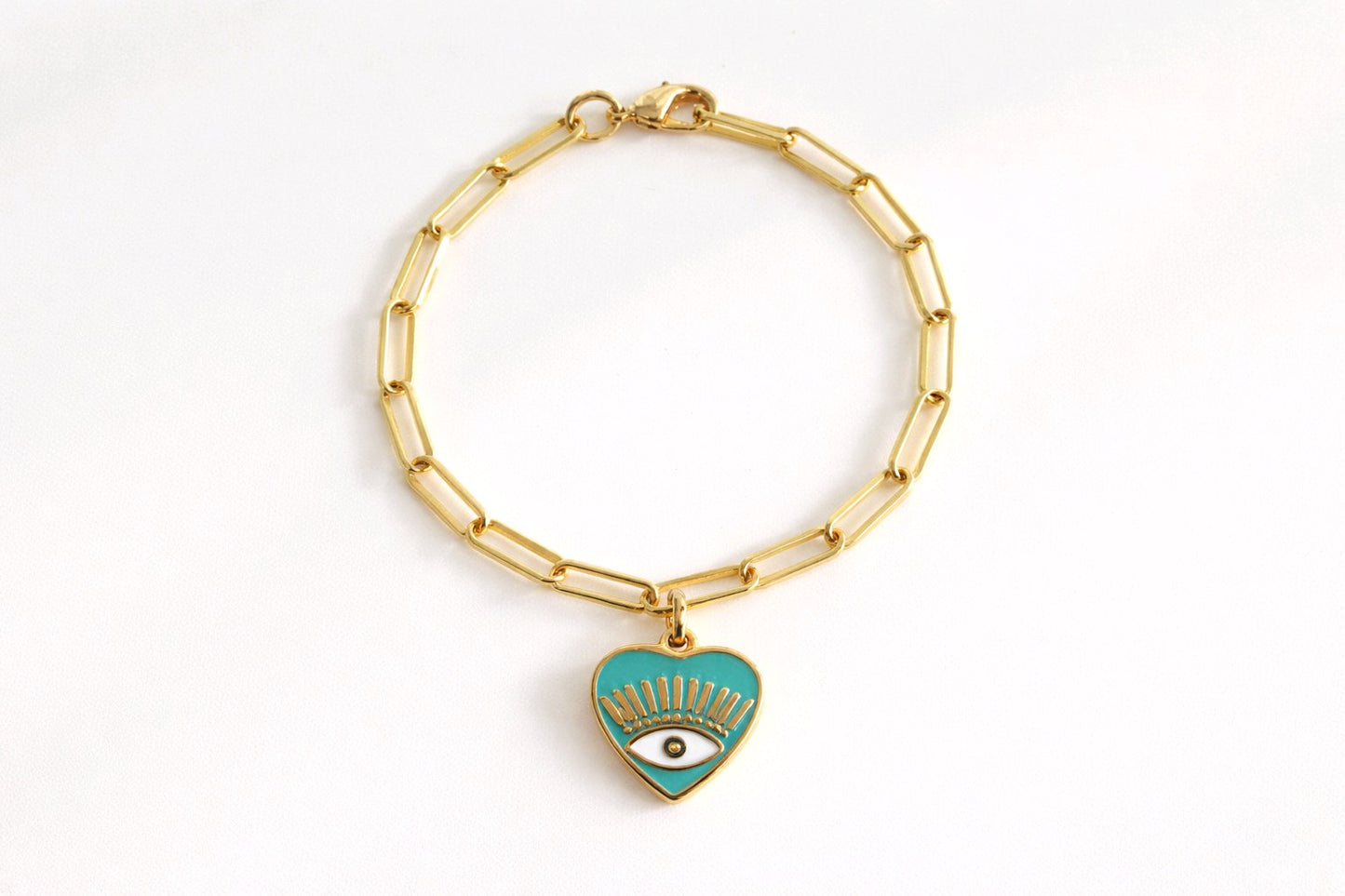 Pulsera Corazón Ojo Turco Verde