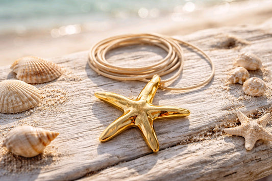 Colgante Estrella de Mar Dorada Grande