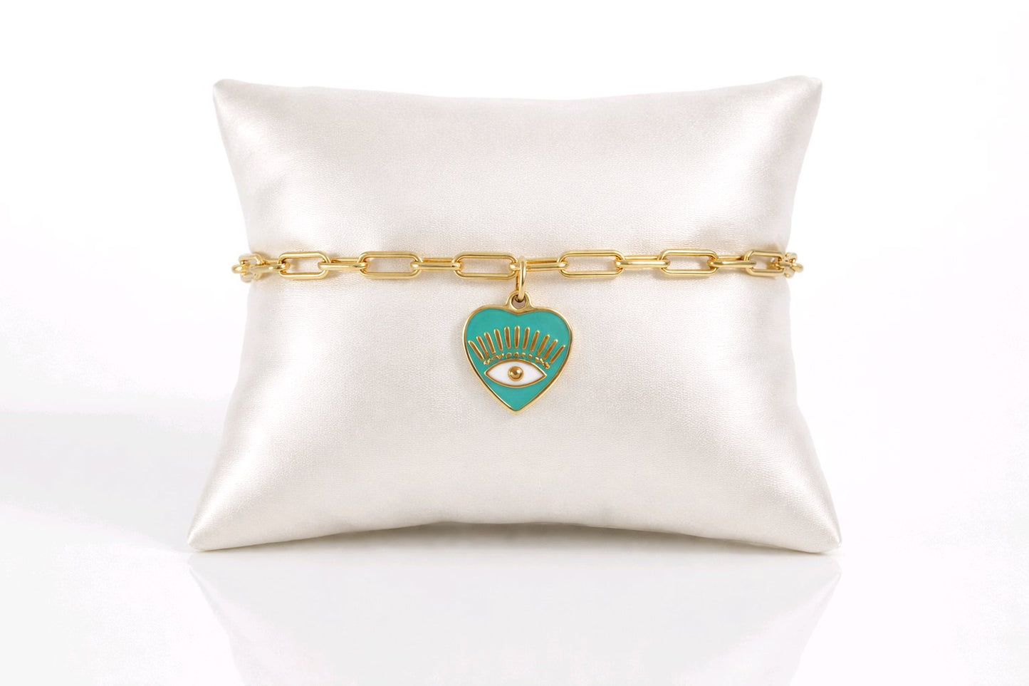 Pulsera Corazón Ojo Turco Verde