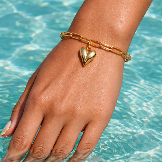 Pulsera Corazón Dorado